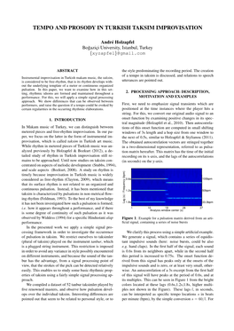 Tempo in Turkish Improvisation