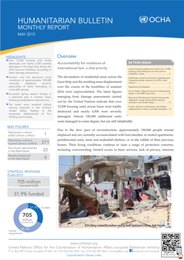 HUMANITARIAN BULLETIN Opt MONTHLY REPORT MAY 2015