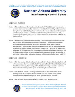 Interfraternity Council By-Laws