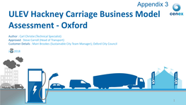 ULEV Hackney Carriage Business Model Assessment - Oxford