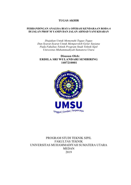 Program Studi Teknik Sipil Fakultas Teknik Universitas Muhammadiyah Sumatera Utara Medan 2019