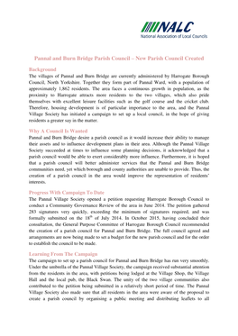Pannal and Burn Bridge Parish Council – New Parish Council Created