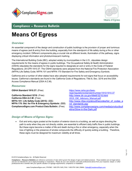 Means of Egress