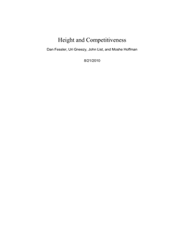 Height and Competitiveness