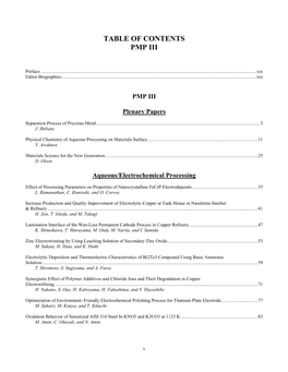 Table of Contents Pmp Iii