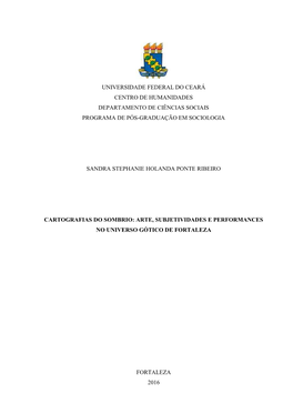 Universidade Federal Do Ceará Centro De Humanidades Departamento De Ciências Sociais Programa De Pós-Graduação Em Sociologia