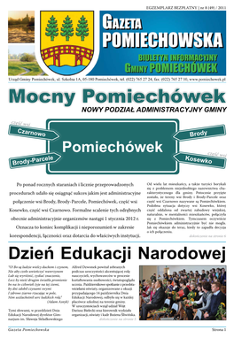 Mocny Pomiechówek NOWY PODZIAŁ ADMINISTRACYJNY GMINY