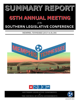 Summary Report 65Th Annuannuaal Meeting of the Southern Legislative Conference