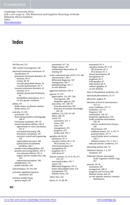 100 Hue Test, 252 ABC Model of Anosognosia, 166 Abnormal