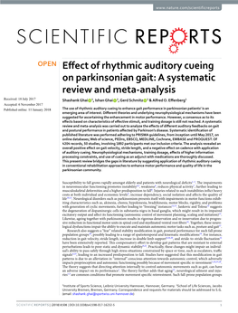 Effect of Rhythmic Auditory Cueing on Parkinsonian Gait