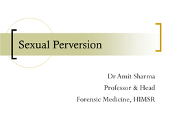 Sexual Perversion