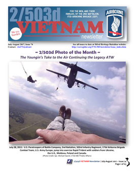 Airborne…All the Way! 2/503D VIETNAM Newsletter / July-August 2017 – Issue 74 Page 55 of 63