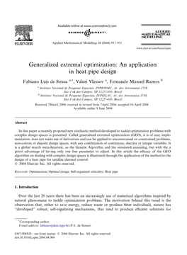 Generalized Extremal Optimization: an Application in Heat Pipe Design
