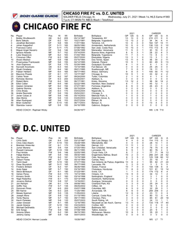 Dc United Chicago Fire Fc