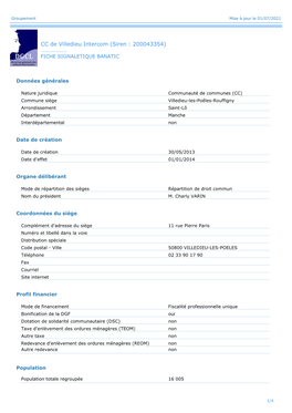 Communauté De Communes De Villedieu Intercom (Siren : 200043354)