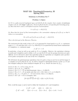 MAT 531: Topology&Geometry, II Spring 2011