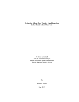 Evaluation of Real-Time Weather Map Discussions in the Middle School Classroom