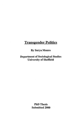 Transgender Politics and Citizenship 195