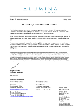 Closure of Anglesea Coal Mine and Power Station