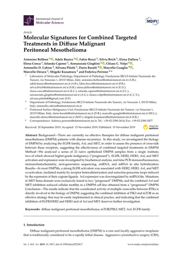 Molecular Signatures for Combined Targeted Treatments in Diffuse