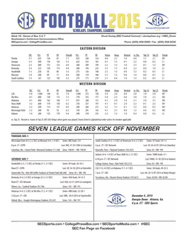 Seven League Games Kick Off November