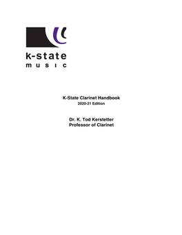 K-State Clarinet Handbook (Pdf)