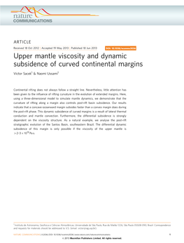 Upper Mantle Viscosity and Dynamic Subsidence of Curved Continental Margins