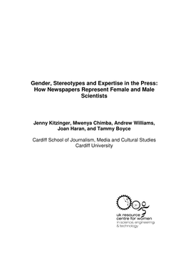 Gender, Stereotypes and Expertise in the Press: How Newspapers Represent Female and Male Scientists