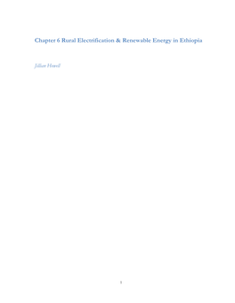 Chapter 6 Rural Electrification & Renewable Energy in Ethiopia