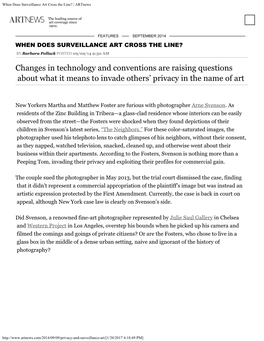 When Does Surveillance Art Cross the Line? | Artnews