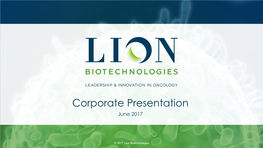 Corporate Presentation June 2017