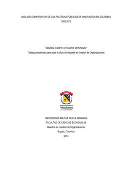 Análisis Comparativo De Las Políticas Públicas De Innovación En Colombia 1968-2012