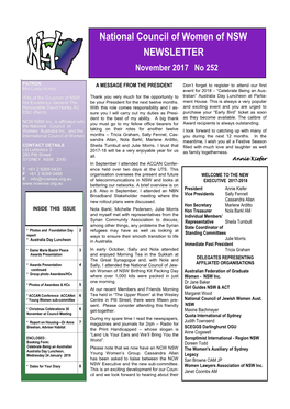 National Council of Women of NSW NEWSLETTER