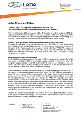 LADA: 50 Years of History