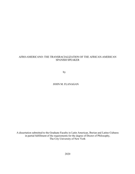 The Transracialization of the African-American Spanish Speaker