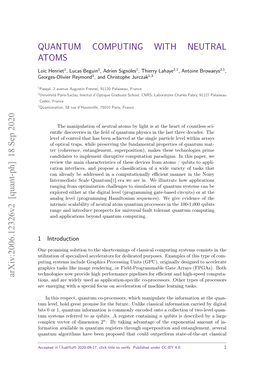 Quantum Computing with Neutral Atoms