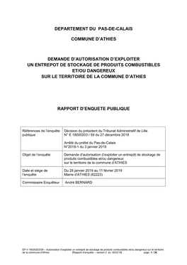 Rapport D'enquête