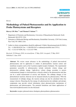 Methodology of Pulsed Photoacoustics and Its Application to Probe Photosystems and Receptors