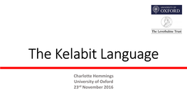 The Kelabit Language