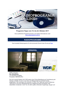 Radioprogramm Hörspiel