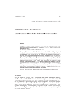 A New Treatment of Pilosella for the Euro-Mediterranean Flora