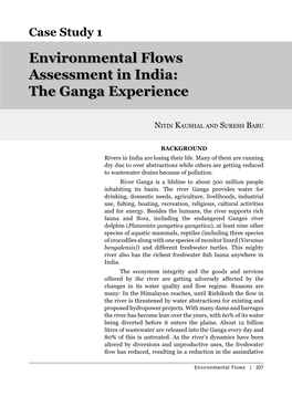 Environmental Flows Assessment in India: the Ganga Experience