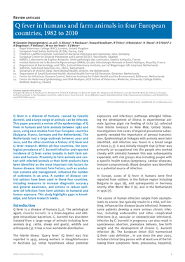 Q Fever in Humans and Farm Animals in Four European Countries, 1982 to 2010