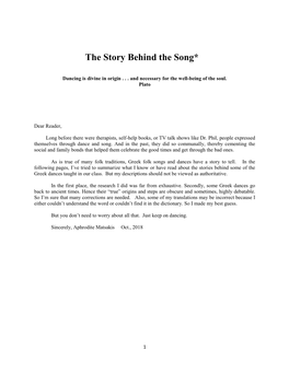 The Story Behind the Song*