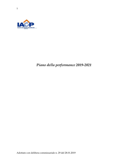 Piano Della Performance 2019-2021