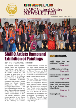 SAARC CULTURAL CENTRE SAARC Cultural Centre NEWSLETTER September 2017 | Vol 7, No