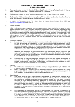 The Incentive Fm Surrey Ko Competition R U L E S 2015/2016