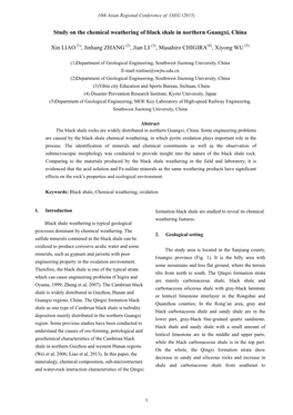 Study on the Chemical Weathering of Black Shale in Northern Guangxi, China