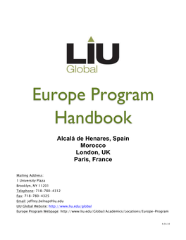 Europe Program Handbook