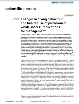 Changes in Diving Behaviour and Habitat Use of Provisioned